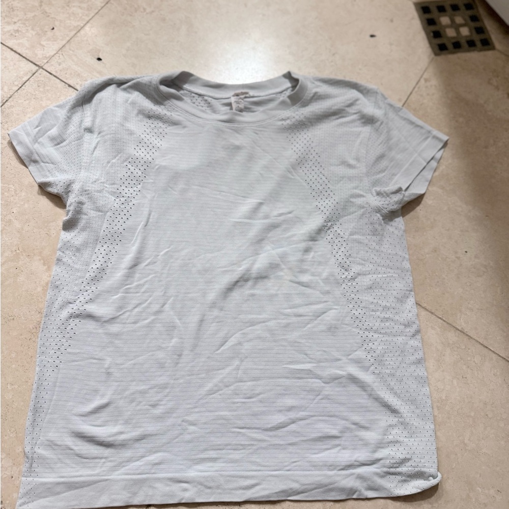 Lululemon Athletica Light Gray Perforated Top